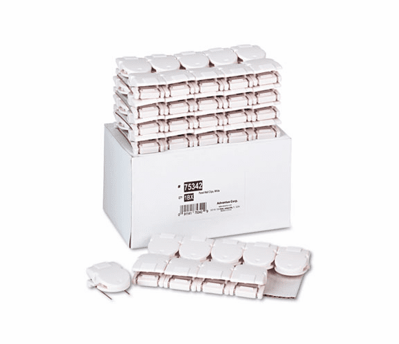AVT75342 Panel Wall Clips for Fabric Panels, Standard Size, White, 50/Pack By ADVANTUS CORPORATION