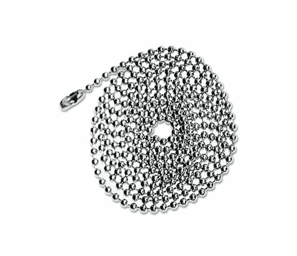 AVT75417 ID Badge Holder Chain, Ball Chain Connector Style, 36" Long, Nickel Plated, 100/Box By ADVANTUS CORPORATION