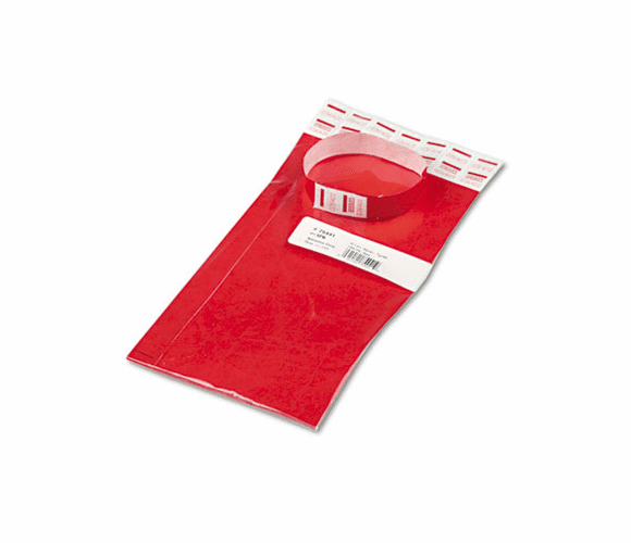 AVT75441 Crowd Management Wristbands, Sequentially Numbered, Red, 100/Pack By ADVANTUS CORPORATION