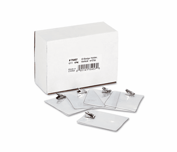 AVT75457 ID Badge Holder, Vertical, 3w x 4h, Clear, 50/Pack By ADVANTUS CORPORATION