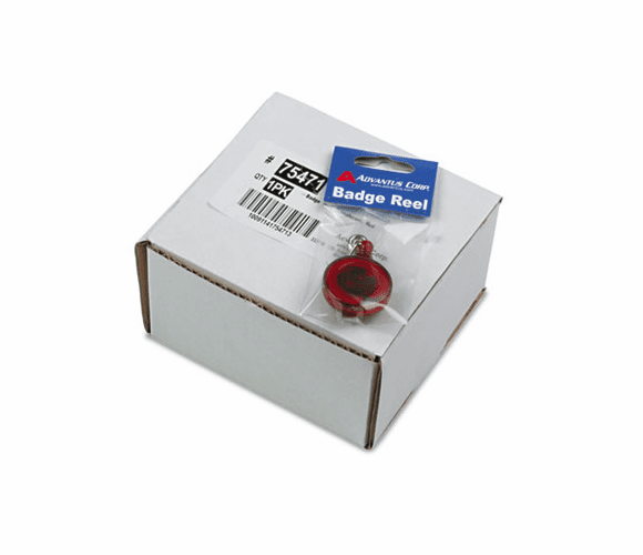 AVT75471 Translucent Retractable ID Card Reel, 34" Extension, Red, 12/Pack By ADVANTUS CORPORATION