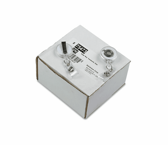 AVT75473 Translucent Retractable ID Card Reel, 34" Extension, Clear, 12/Pack By ADVANTUS CORPORATION