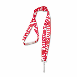 AVT75477 Preprinted Quick ID Lanyards, J-Hook Style, 36" Long, Visitor, Red, 5/Pack By ADVANTUS CORPORATION
