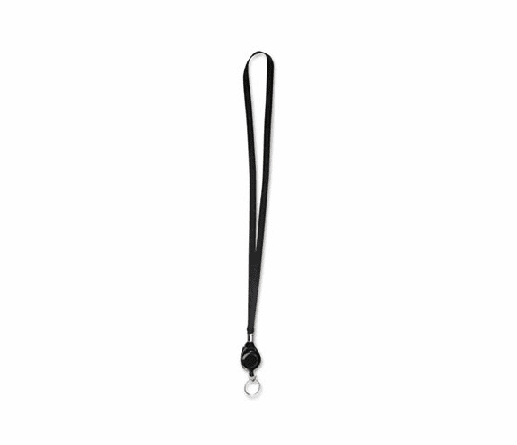 AVT75547 Lanyards with Retractable ID Reels, Ring Style, 36" Long, Black, 12/Box By ADVANTUS CORPORATION