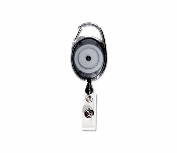 AVT75551 Carabiner-Style Retractable ID Card Reel, 30" Extension, Smoke, 12/Pack By ADVANTUS CORPORATION