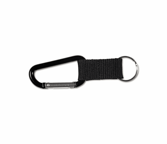AVT75556 Carabiner Key Chains, Split Key Rings, Aluminum, Black, 10/Pack By ADVANTUS CORPORATION