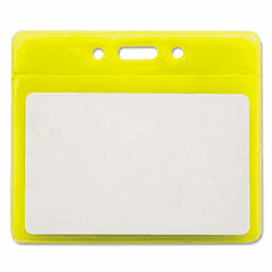 AVT75562 Reflective Badge Holders, Vertical, 3 1/2" x 2 1/2", Yellow, 25/Pack By ADVANTUS CORPORATION