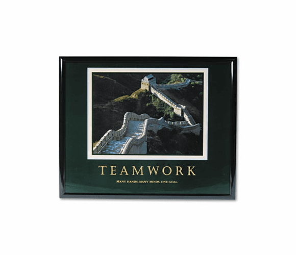 AVT78025 "Teamwork/Great Wall Of China" Framed Motivational Print, 30 x 24 By ADVANTUS CORPORATION