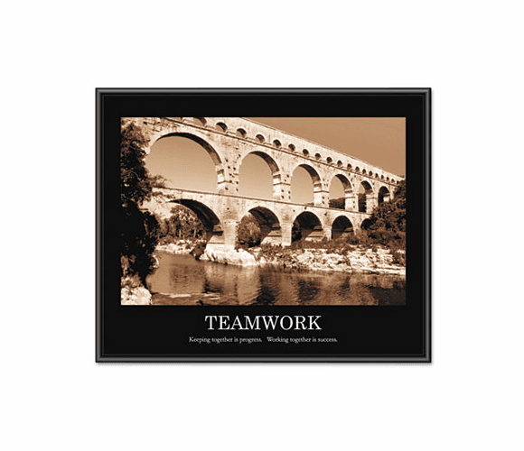 AVT78162 "Teamwork" Framed Sepia-Tone Motivational Print, 30 x 24 By ADVANTUS CORPORATION
