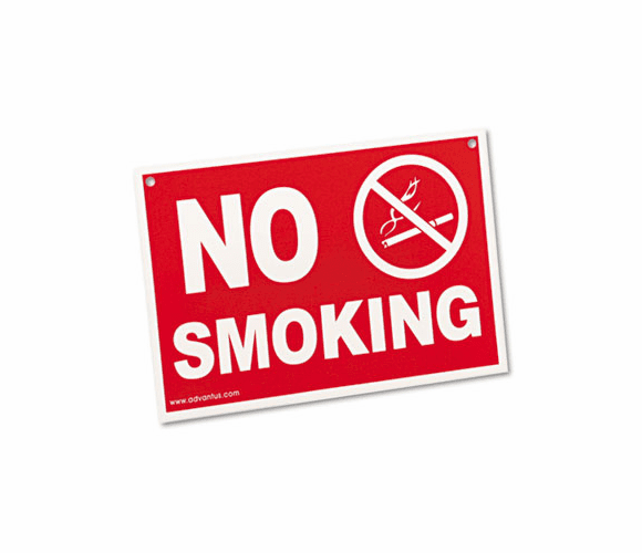 AVT83639 Economy No Smoking Wall Sign, Plastic, 12 x 8, Red By ADVANTUS CORPORATION