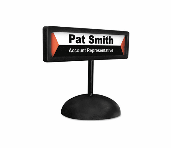 AVT83708 People Pointer Desktop Sign, w/Nameplate, Plastic, 9 x 3, Black By ADVANTUS CORPORATION