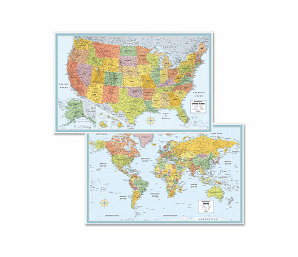 AVTRM35535 M-Series Full-Color U.S. and World Maps, Paper, 32 x 50 By ADVANTUS CORPORATION