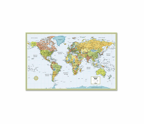 AVTRM528959948 M-Series Full-Color Laminated World Wall Map, 50 x 32 By ADVANTUS CORPORATION