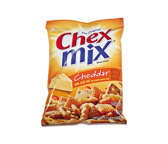 AVTSN35182 Chex Mix, Cheddar Flavor Trail Mix, 3.75oz Bag, 8 Bags/Box By GENERAL MILLS
