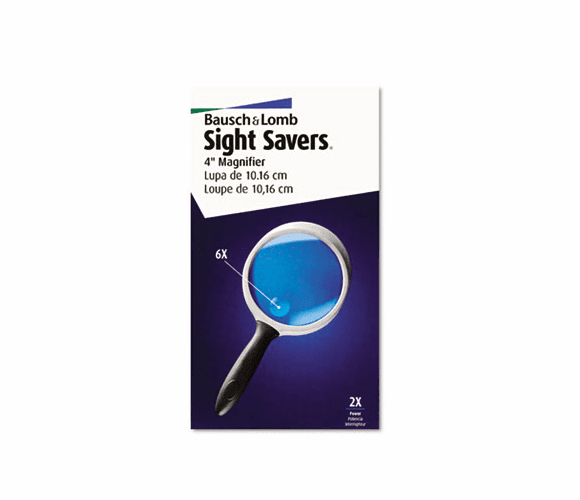 BAL813304 2X - 4X Round Handheld Magnifier w/Acrylic Lens, 4" diameter By BAUSCH & LOMB, INC.