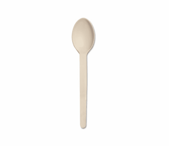 BAU10232 Corn Starch Cutlery, Spoon, White, 100/Box By BAUMGARTENS