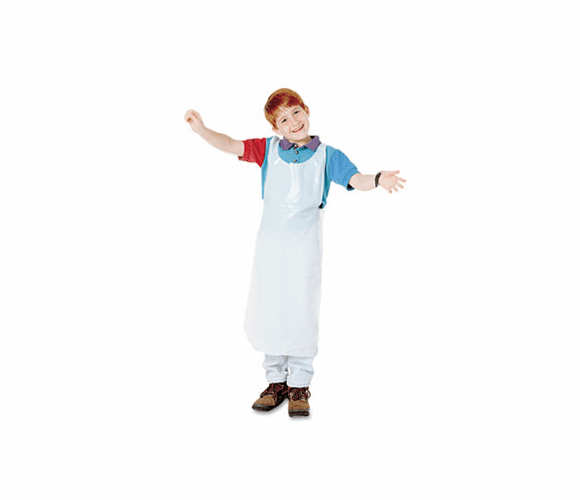 BAU64620 Disposable Apron, Polypropylene, White, 100/Pack By BAUMGARTENS