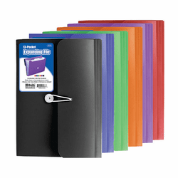 BAZIC 13-Pocket Letter Size Poly Expanding File - 3177-6