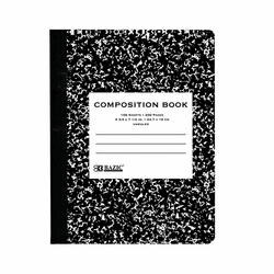 BAZIC UNRULED 100 Ct. Black Marble Composition Book-pack of-48