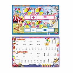 BDU99101UA12 SpinnerZ Dry Erase Learning Mat, Math By THE BOARD DUDES