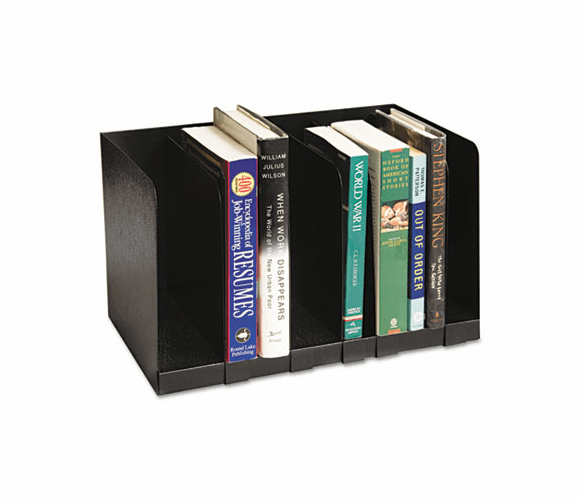 BDY5704 Six Section Book Rack w/Dividers, Steel, 15 x 9 1/4 x 9 1/4, Black By BUDDY PRODUCTS