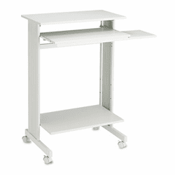 BDY643818 Euroflex Stand-Up Mobile Workstation, 29-1/2w x 19-5/8d x 44-1/4h, Gray Melamine By BUDDY PRODUCTS