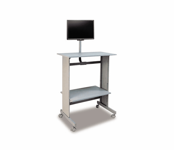 BDY646418 Space-Saving Fixed Height Workstation, 29w x 20d x 56h, Gray By BUDDY PRODUCTS