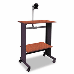 BDY646436 Space-Saving Fixed Height Workstation, 29w x 20d x 56h, Charcoal By BUDDY PRODUCTS