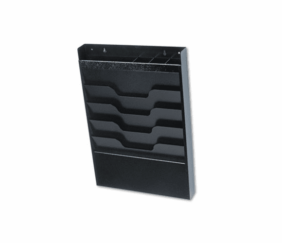 BDY8414 Wall File with Supplies Organizer, Letter, Four Pocket, Black By BUDDY PRODUCTS