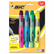 BICBLMGP41ASST Brite Liner Grip XL Highlighter, Chisel Tip, Fluorescent, 4/Set By BIC CORP.