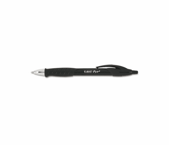 BICBP11BK Pro+ Ballpoint Retractable Pen, Black Ink, Medium, Dozen By BIC CORP.