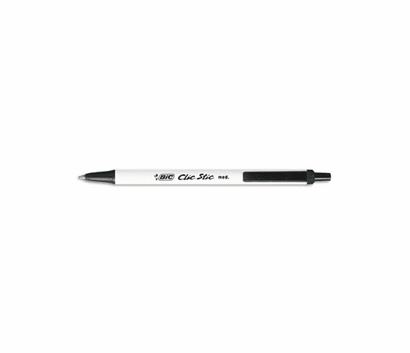 BICCSM11BK Clic Stic Ballpoint Retractable Pen, Black Ink, Medium, Dozen By BIC CORP.