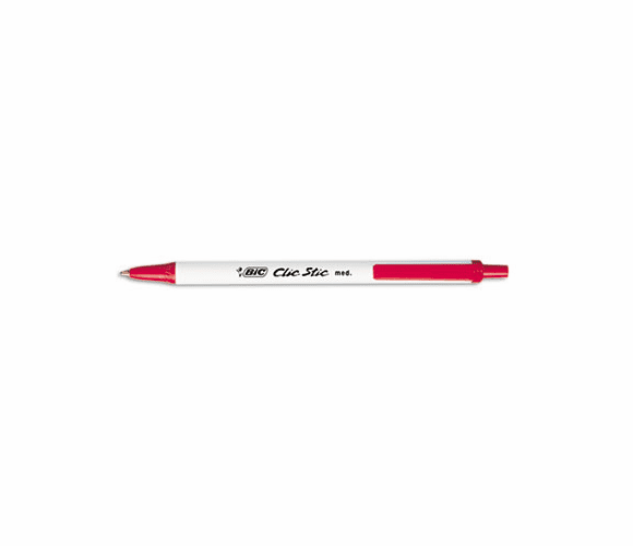 BICCSM11RD Clic Stic Ballpoint Retractable Pen, Red Ink, Medium, Dozen By BIC CORP.