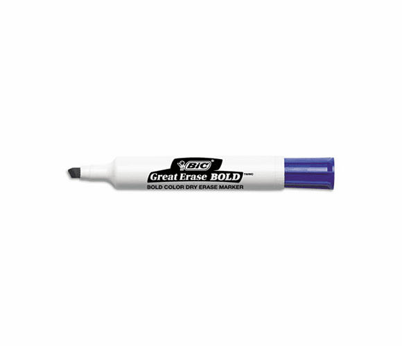 BICDEC11BE Great Erase Bold Dry Erase Markers, Chisel Tip, Blue, Dozen By BIC CORP.