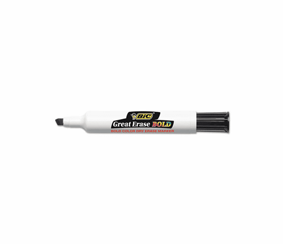 BICDEC11BK Great Erase Bold Dry Erase Markers, Chisel Tip, Black, Dozen By BIC CORP.