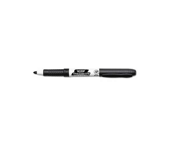 BICGDE11BK Great Erase Grip Dry Erase Markers, Fine Point, Black, Dozen By BIC CORP.