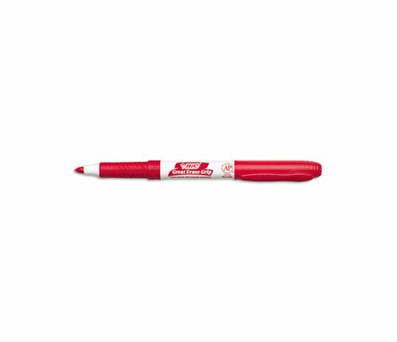 BICGDE11RD Great Erase Grip Dry Erase Markers, Fine Point, Red, Dozen By BIC CORP.