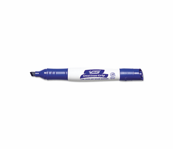BICGDEM11BE Great Erase Grip Dry Erase Markers, Chisel Tip, Blue, Dozen By BIC CORP.