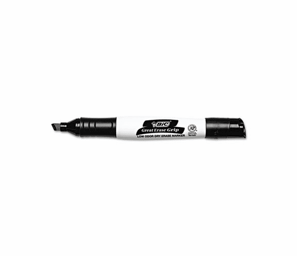 BICGDEM11BK Great Erase Grip Dry Erase Markers, Chisel Tip, Black, Dozen By BIC CORP.