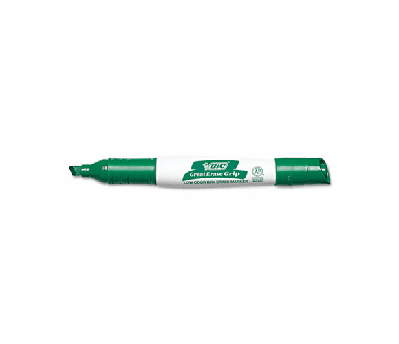 BICGDEM11GN Great Erase Grip Dry Erase Markers, Chisel Tip, Green, Dozen By BIC CORP.