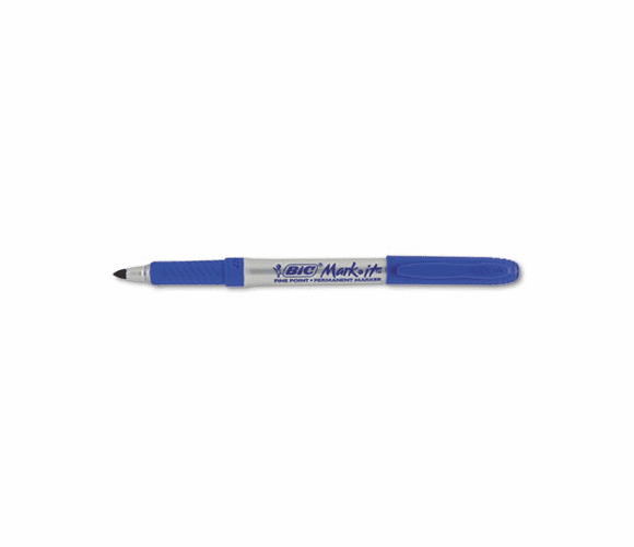 BICGPM11BE Mark-It Permanent Markers, Fine Point, Deep Sea Blue, Dozen By BIC CORP.