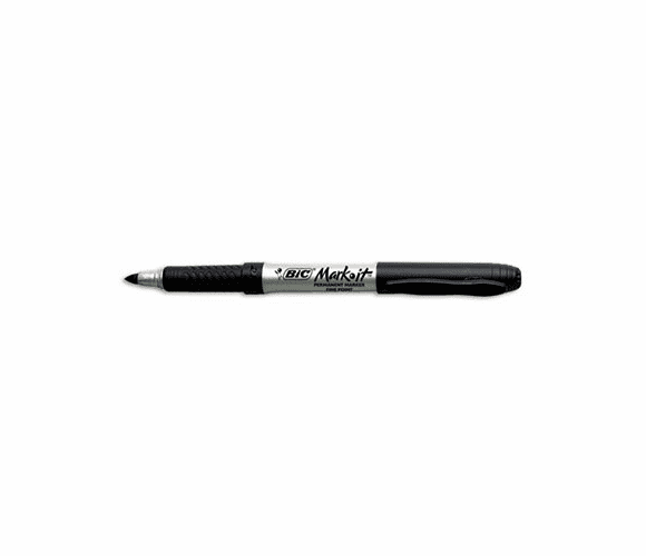 BICGPM11BK Mark-It Permanent Markers, Fine Point, Tuxedo Black, Dozen By BIC CORP.