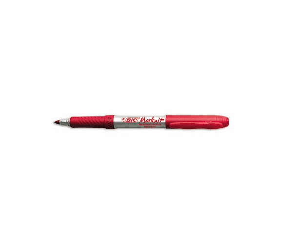 BICGPM11RD Mark-It Permanent Markers, Fine Point, Rambunctious Red, Dozen By BIC CORP.