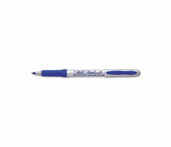 BICGPMU11BE Mark-It Permanent Markers, Ultra-Fine Point, Deep Sea Blue, Dozen By BIC CORP.