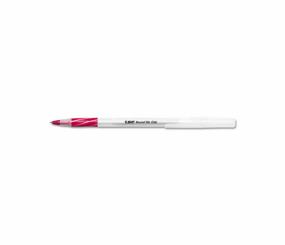 BICGSFG11RD Round Stic Grip Ballpoint Stick Pen, Red Ink, Fine, Dozen By BIC CORP.