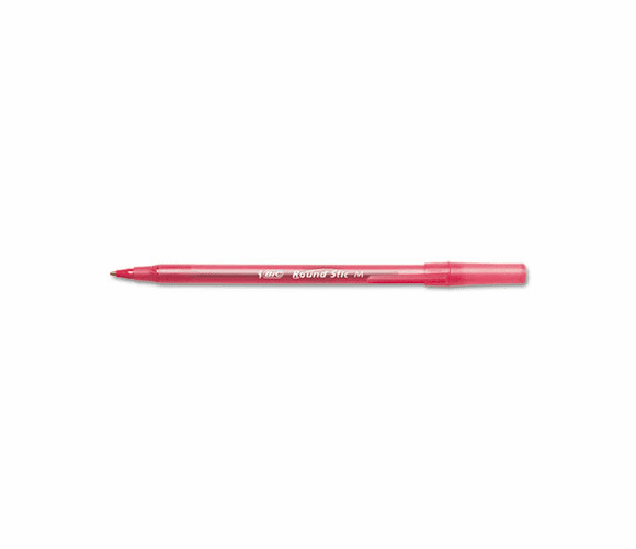 BICGSM11RD Round Stic Ballpoint Stick Pen, Red Ink, Medium, Dozen By BIC CORP.