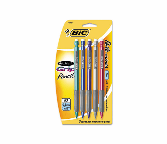 BICMPFGP51 Matic Grip Mechanical Pencil, 0.50 mm, Assorted Barrel By BIC CORP.