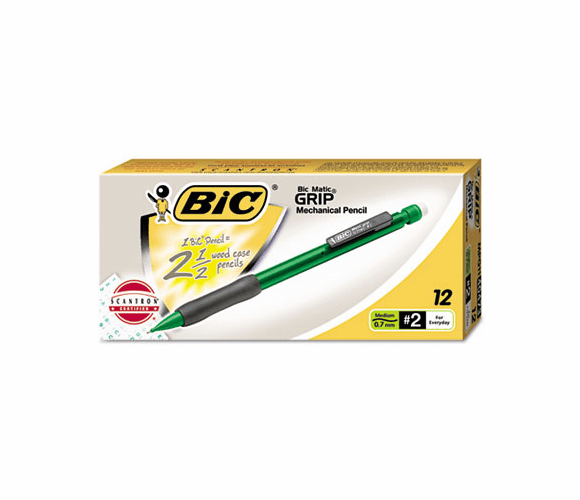 BICMPG11 Matic Grip Mechanical Pencil, HB #2, 0.70 mm, Dozen By BIC CORP.