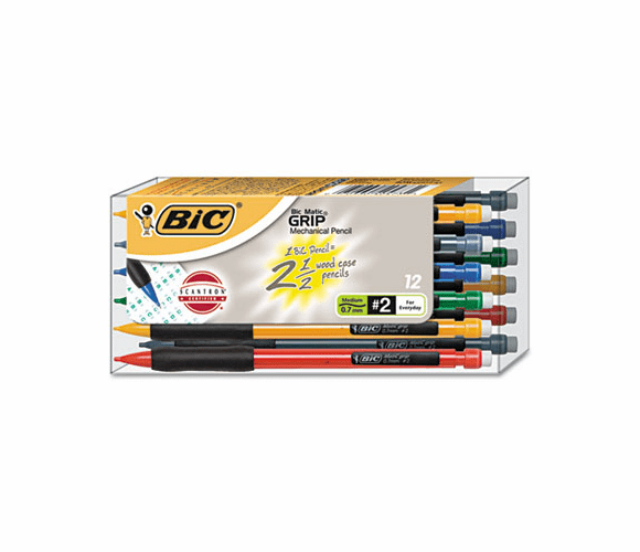 BICMPGV11 Matic Grip Mechanical Pencil, Assorted Barrel, 0.70 mm, 12/Pack By BIC CORP.