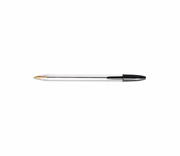 BICMS11BK Cristal Ballpoint Stick Pen, Black Ink, Medium, Dozen By BIC CORP.